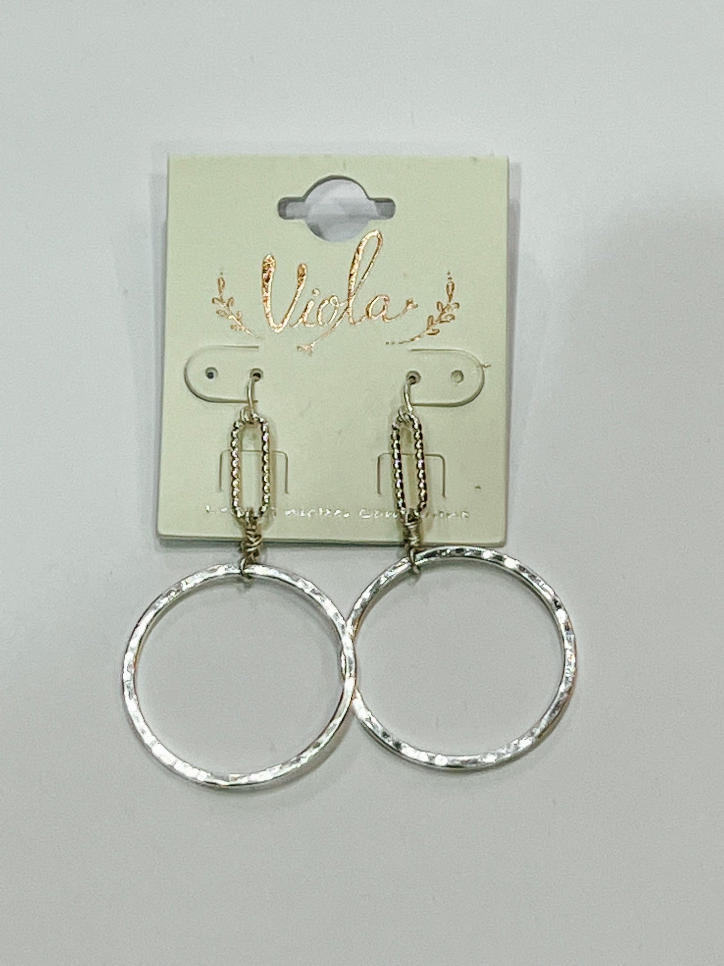 Hammer Texture Drop Circle Earring