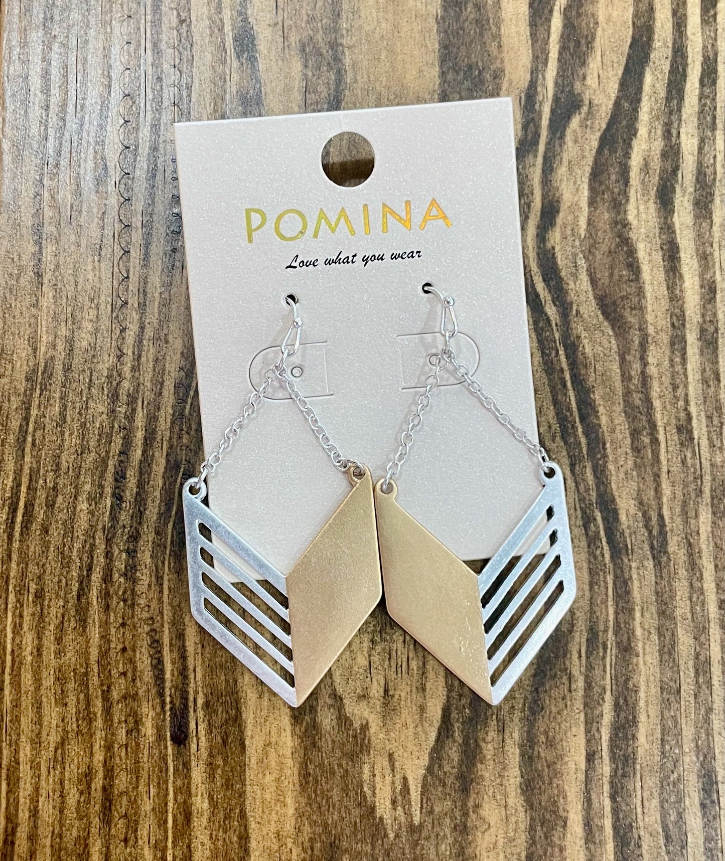 Silver/Gold Chevron Earrings