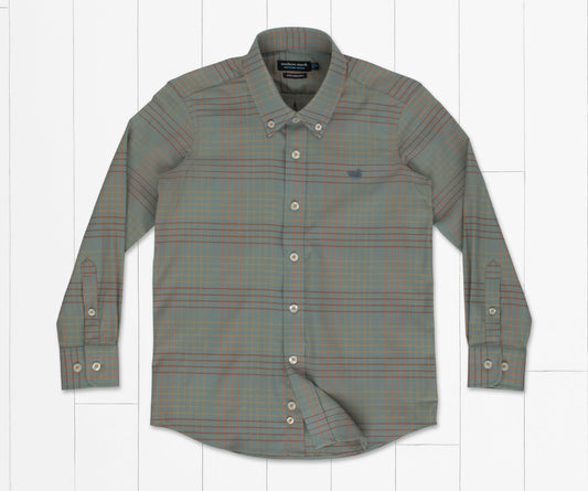 Southern Marsh Winfield Grid Performance Dress Shirt: Youth
