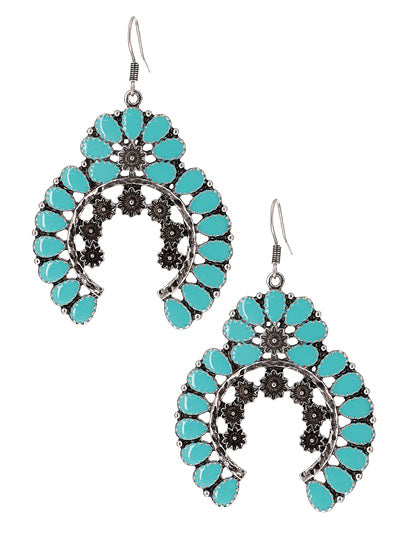 Metal Artistic Turquoise Earrings