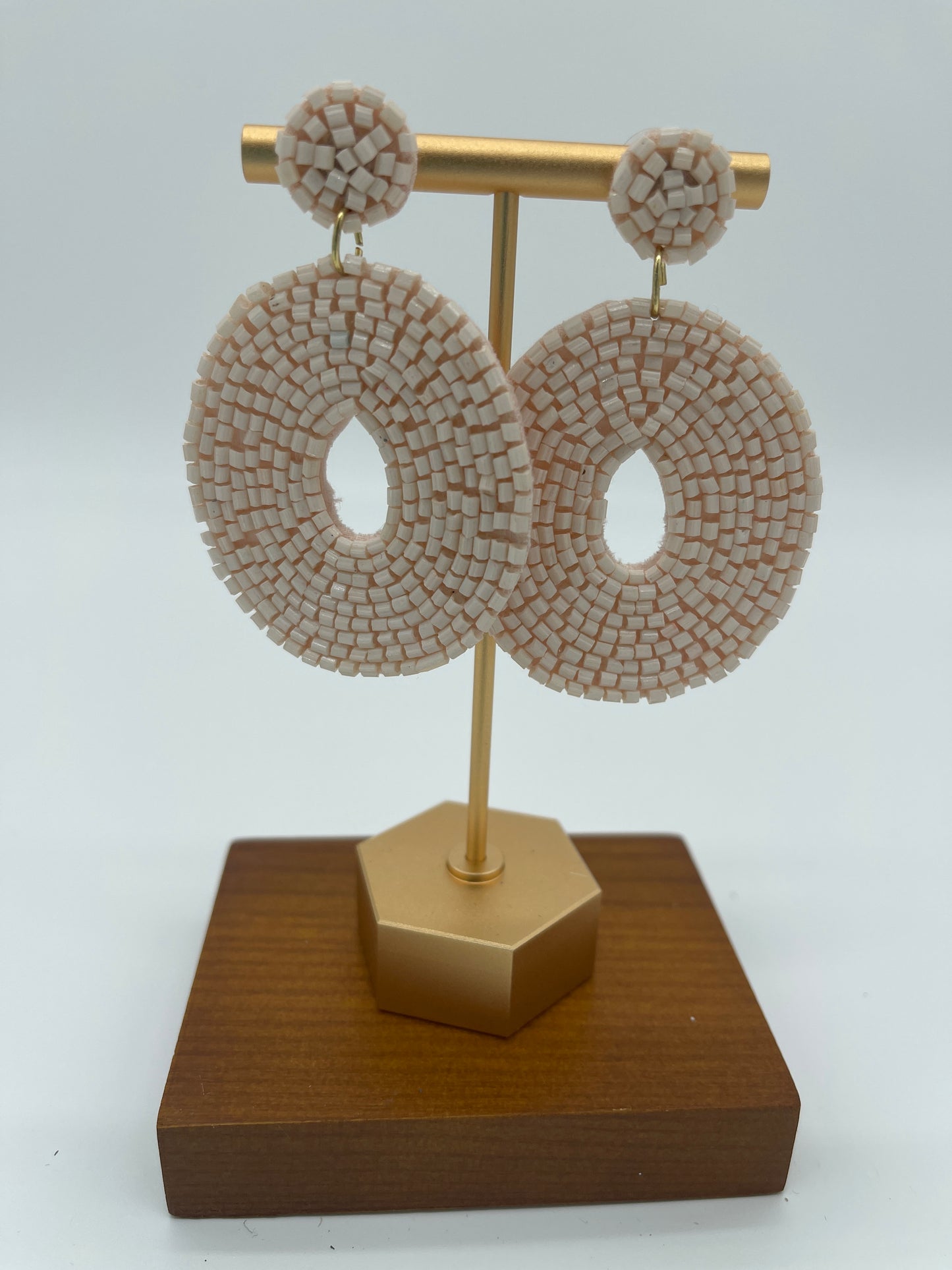 Baby Pink Beaded Earring