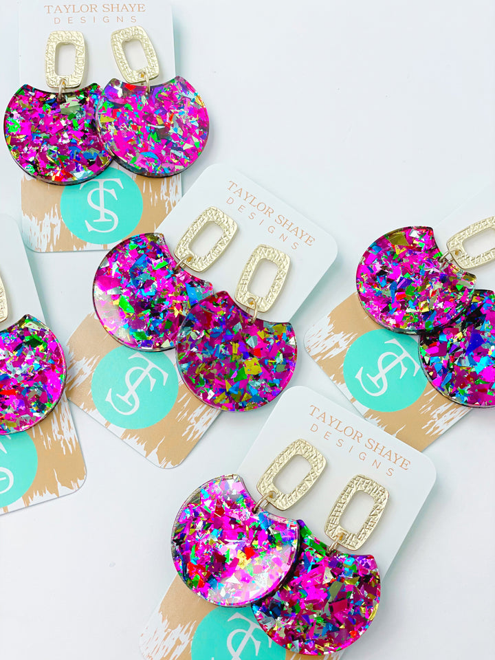 Acrylic Unicorn Drop Earrings