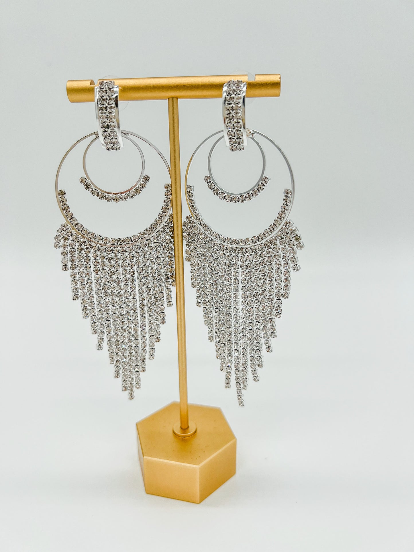 Double Circle Fringe Earrings