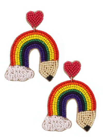 Rainbow Pencil Earrings
