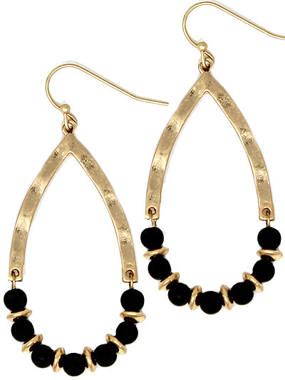Stone Beaded Teardrop Earrings