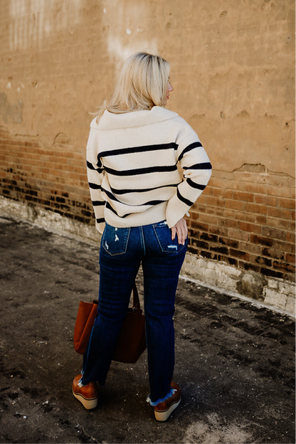 Navy Striped Sweater