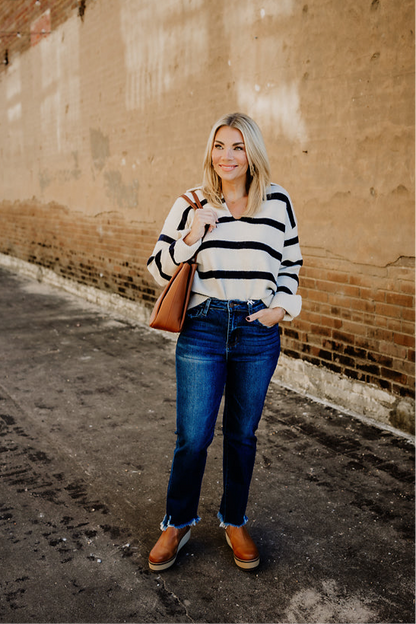 Navy Striped Sweater