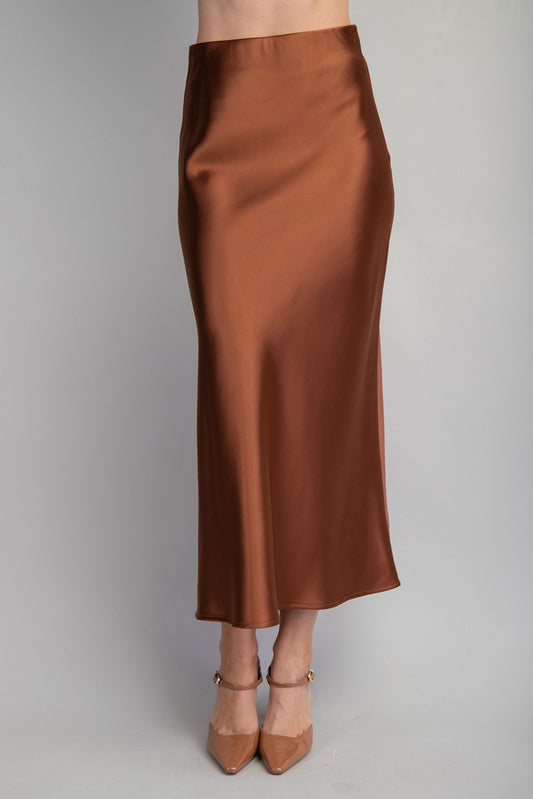 Mila Midi Skirt - Brown