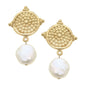 Susan Shaw Pearl Pierced Earrings