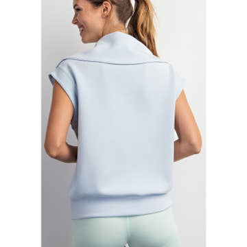 Soft Blue Luxe Scuba Top