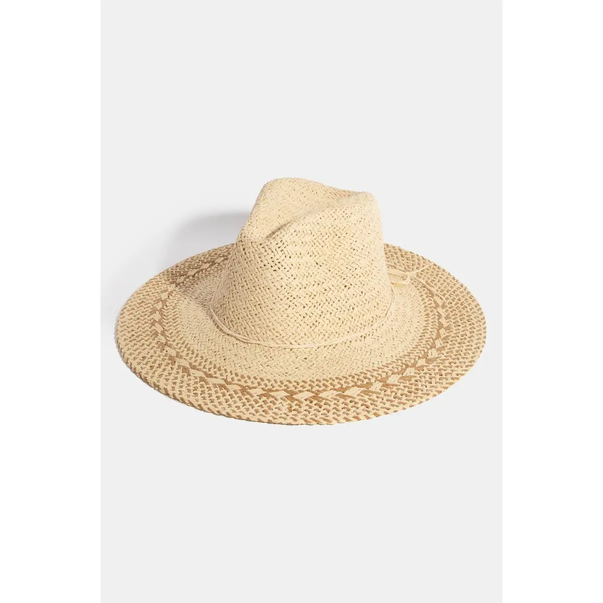 Two Tone Boho Straw Hat- Ivory