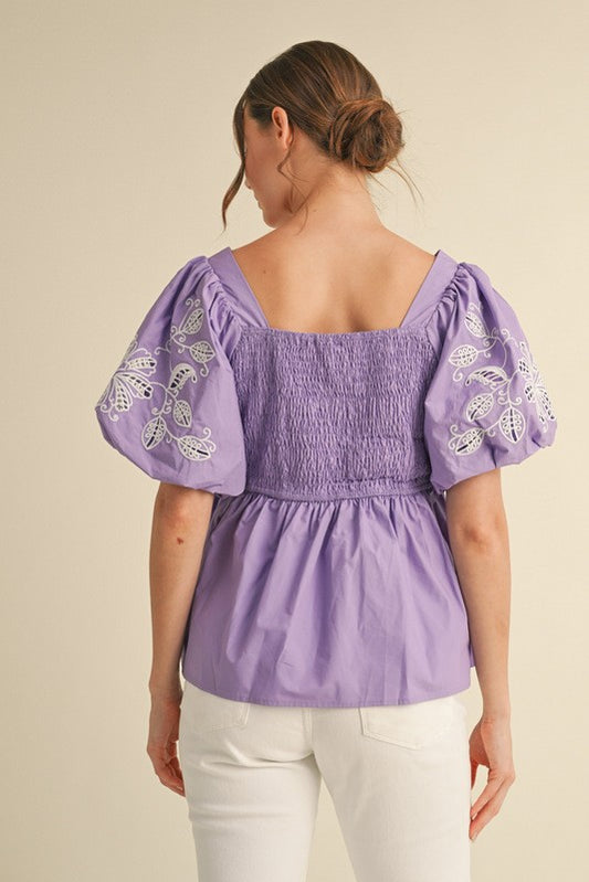 Lavender Baby Doll Top