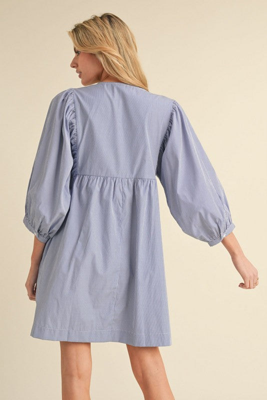 Baby Blue Embroidered Dress