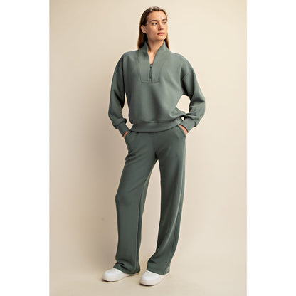 Luxe Sage Leaf Straight Pant