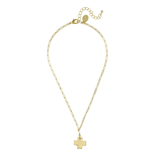 Susan Shaw Cross Paperclip Necklace