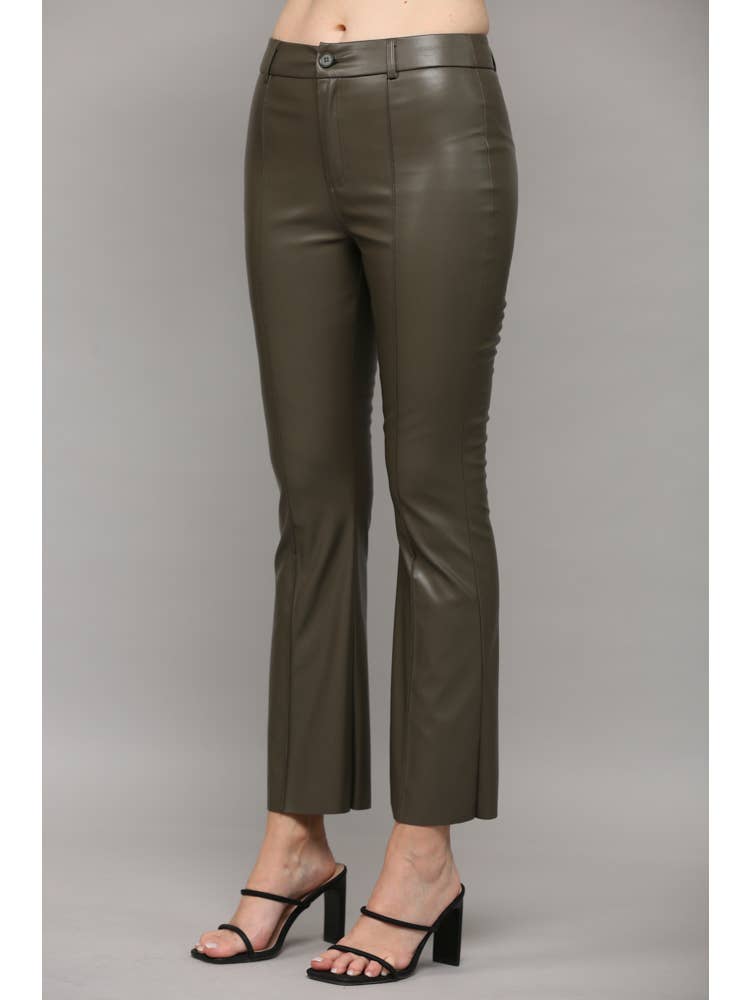September Faux Leather Flare Pants