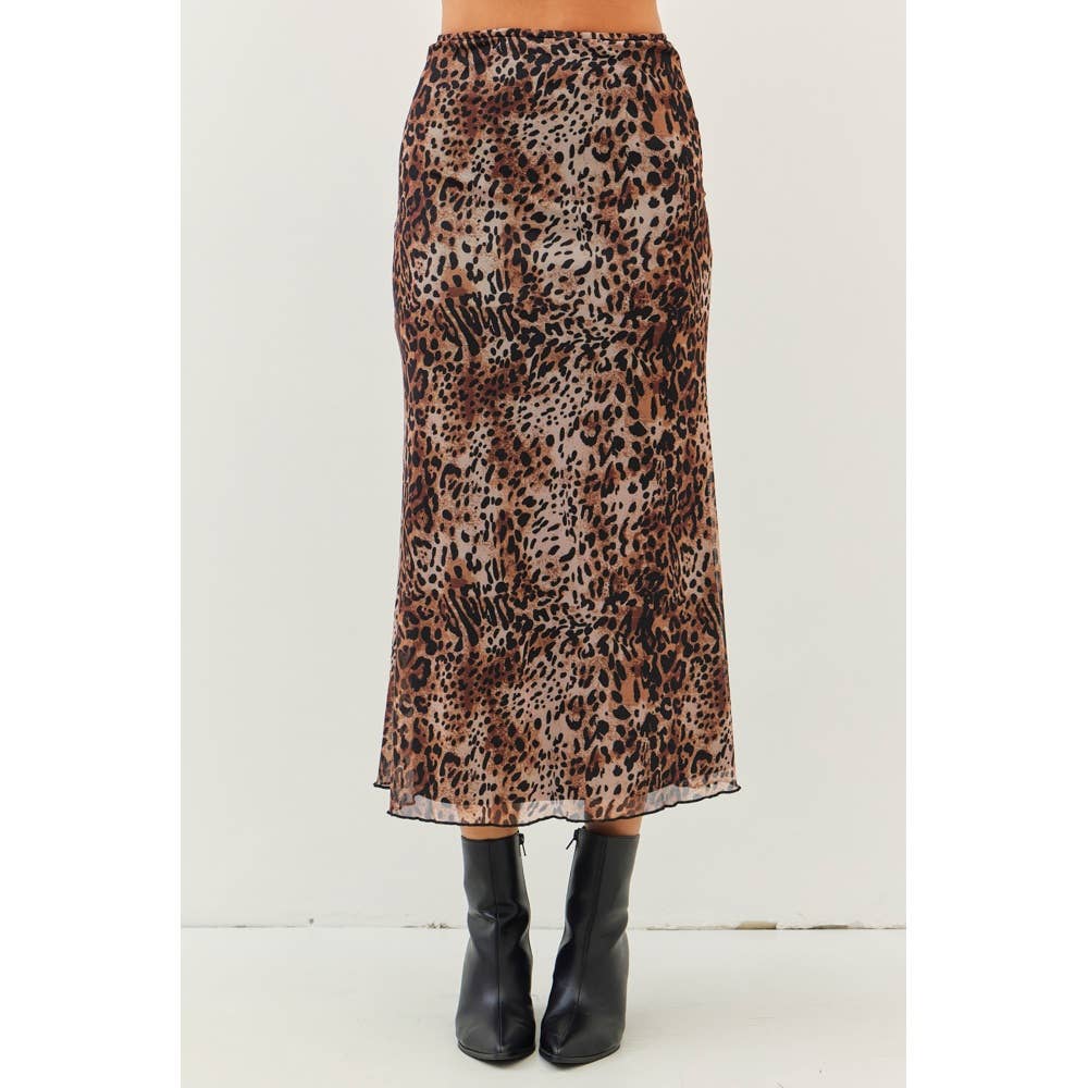 Lavish Leopard Midi Skirt