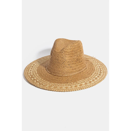 Two Tone Boho Straw Hat