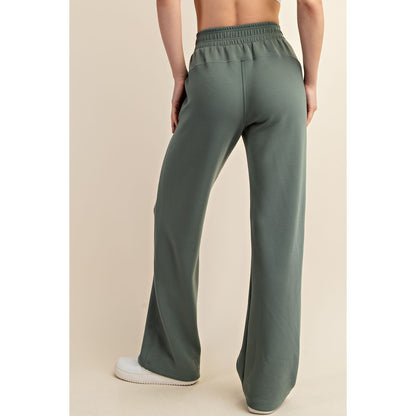 Luxe Sage Leaf Straight Pant