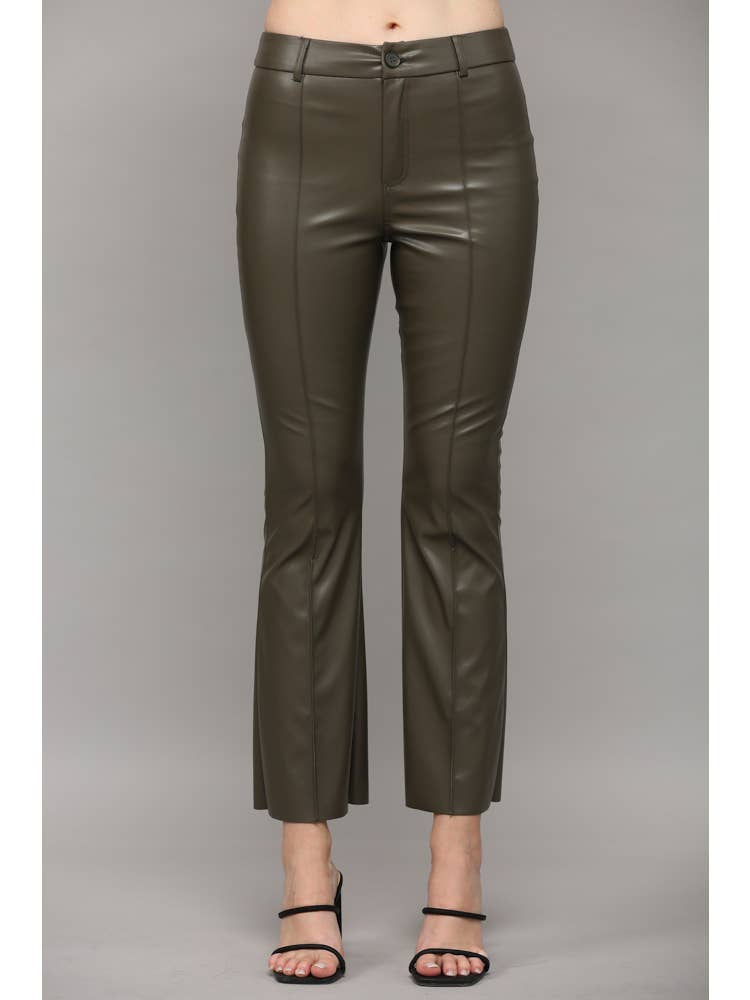 September Faux Leather Flare Pants