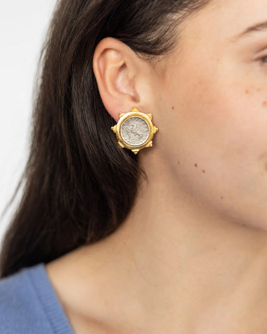 Susan Shaw Dove Coin Studs