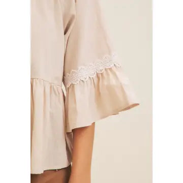 Button Down Peplum Top