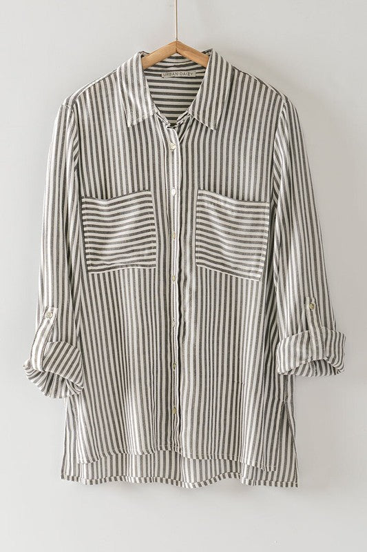 Real Relaxed Black Button Down