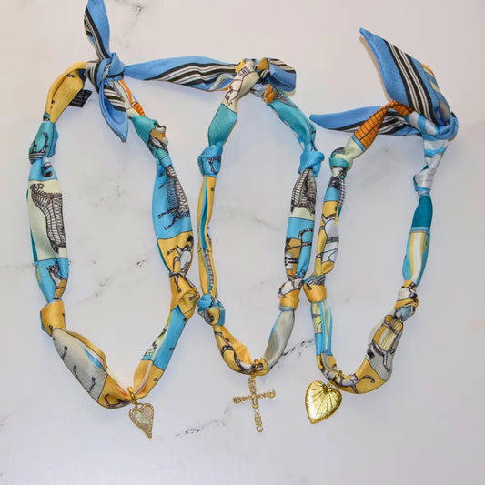 Derby Day Silk Scarf Necklace