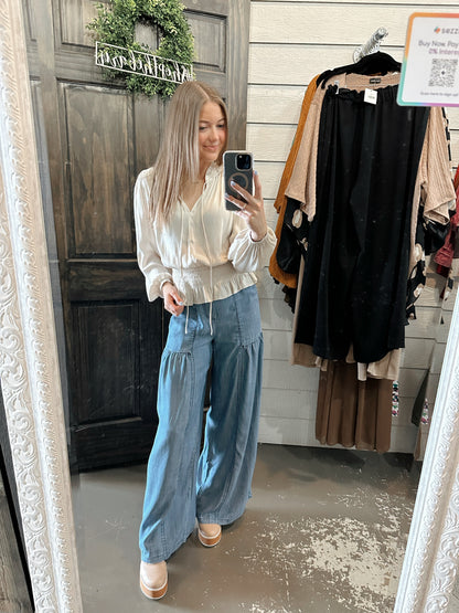 Feeling the Blues Chambray Wide Leg Pants