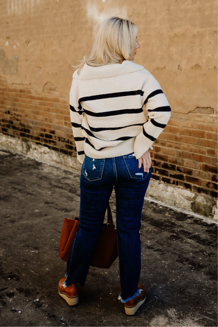 Navy Striped Sweater