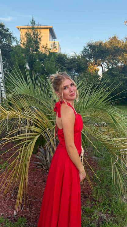 Let's Get Ready Halter Dress