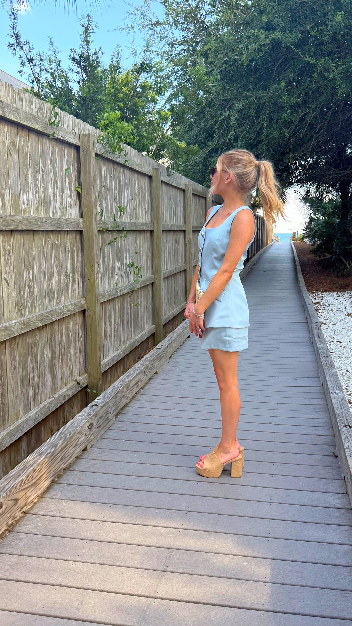 Seafoam Skort Romper