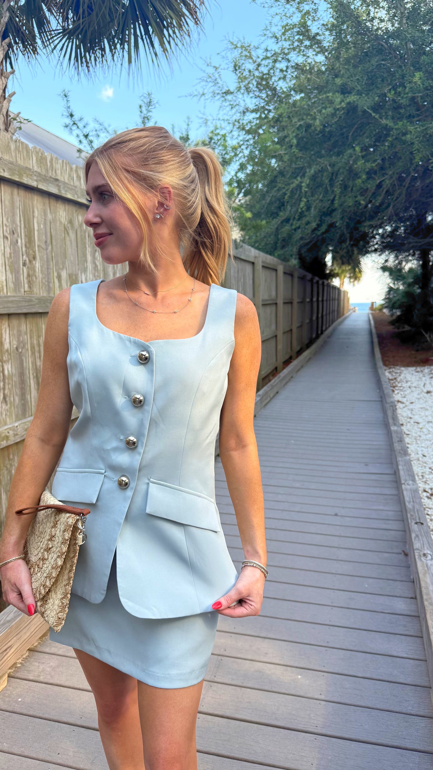 Seafoam Skort Romper