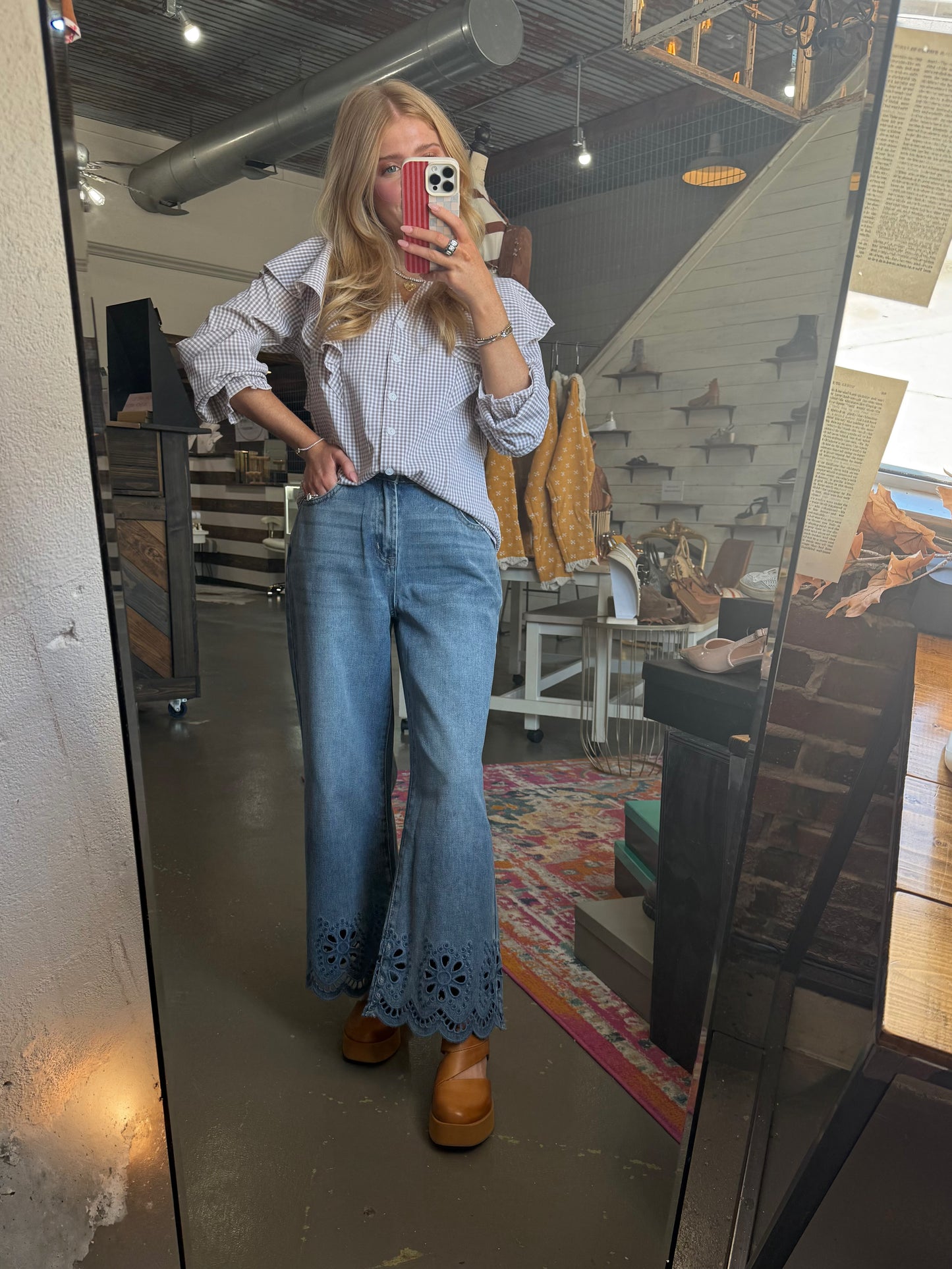 Autumn Bloom Denim Jeans