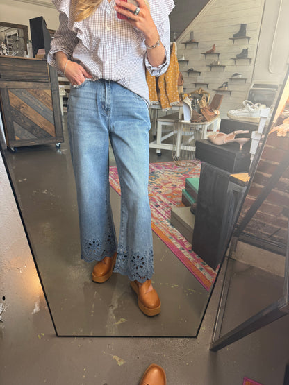Autumn Bloom Denim Jeans