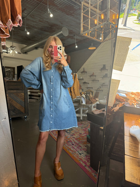 Orchard Breeze Denim Dress