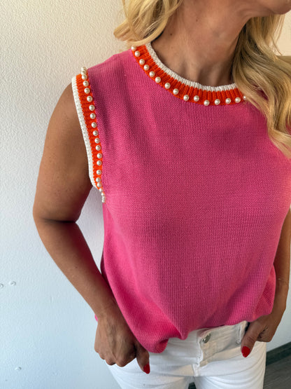 Pink Pearl Summer Sweater