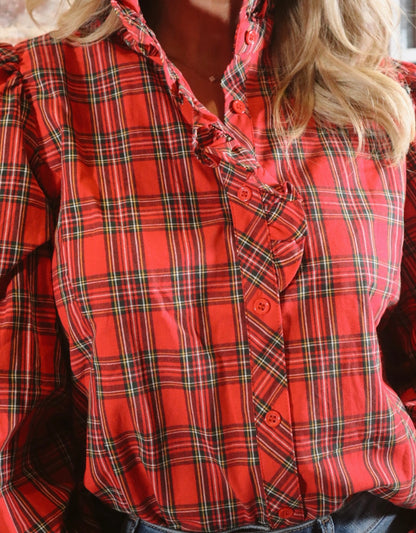 Merry Plaid Top