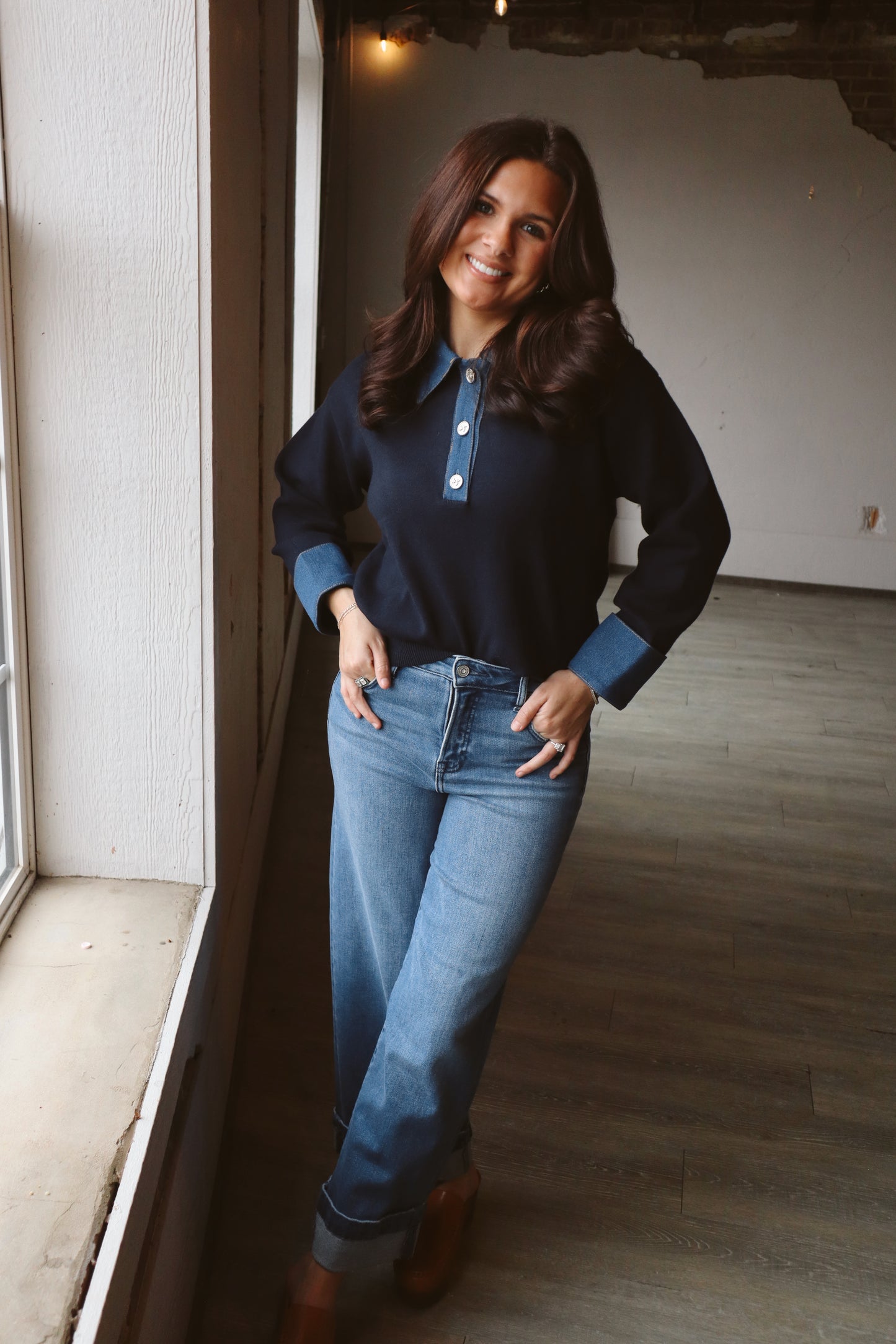 Frosted Denim Sweater