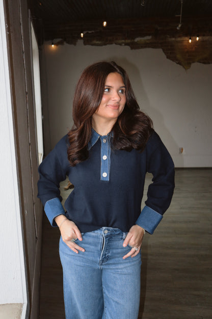 Frosted Denim Sweater