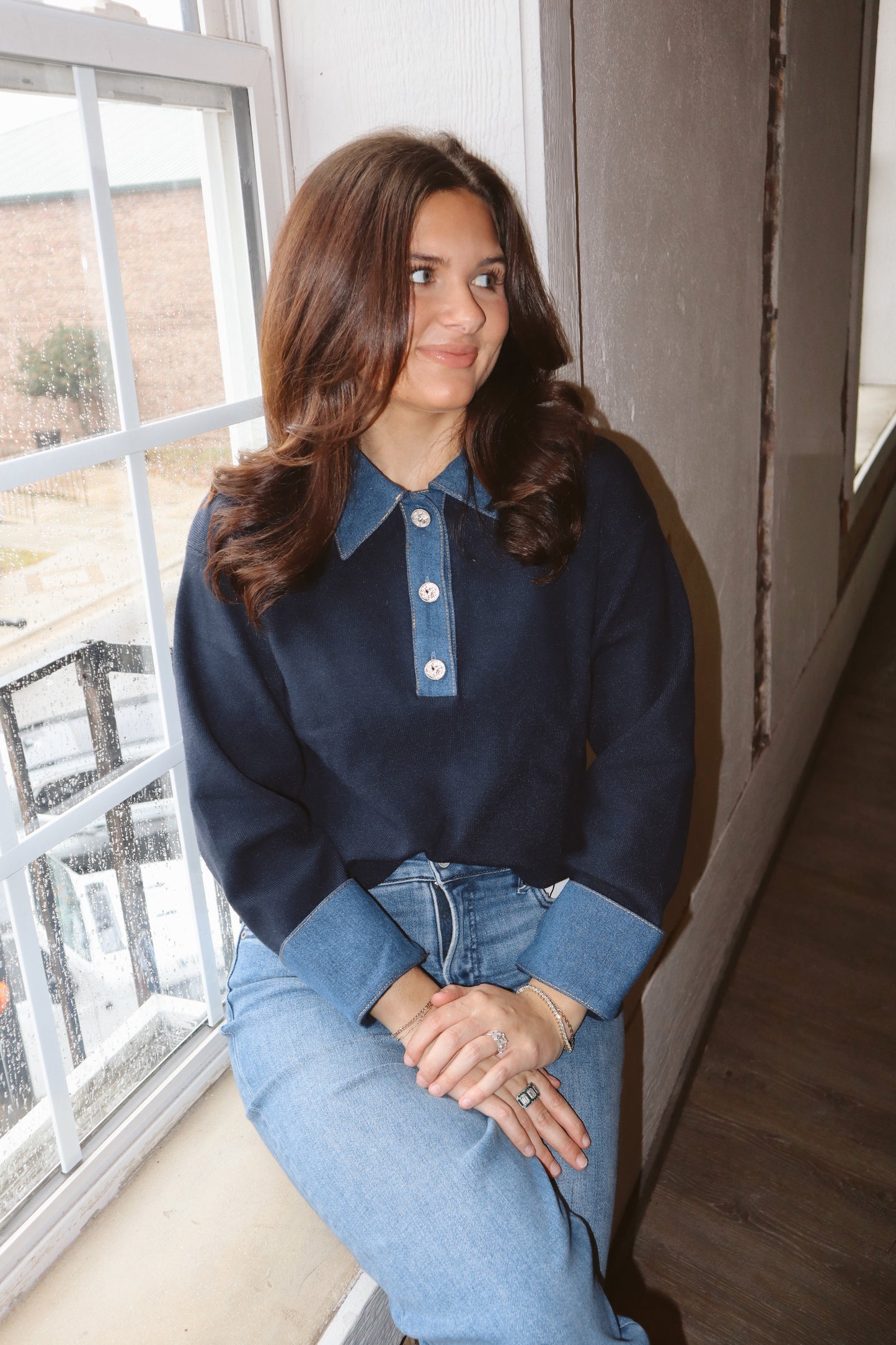 Frosted Denim Sweater