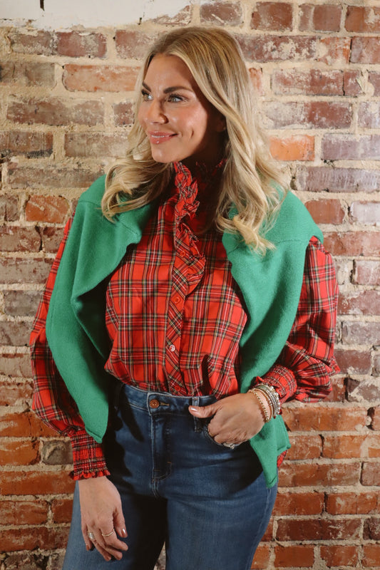 Merry Plaid Top