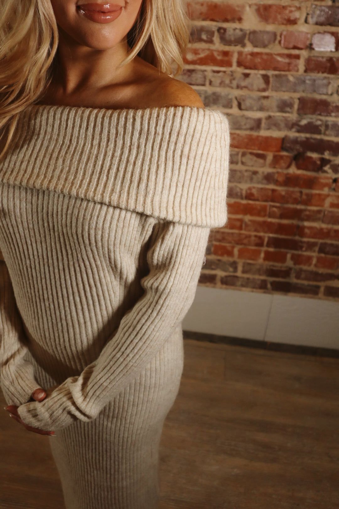 Cold Cream Midi Sweater Dress