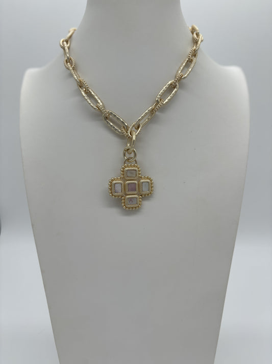 Square Cross Pendant Necklace