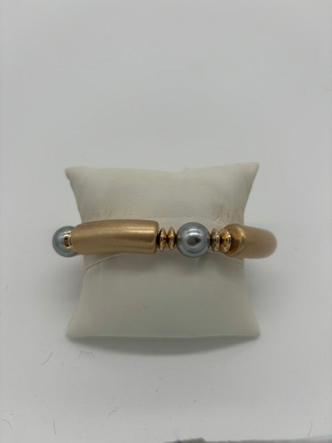 Brass Ball and tube bracelet