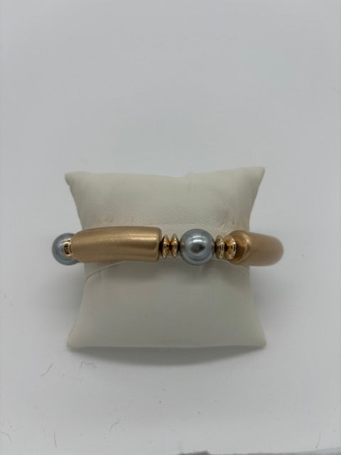 Brass Ball and tube bracelet