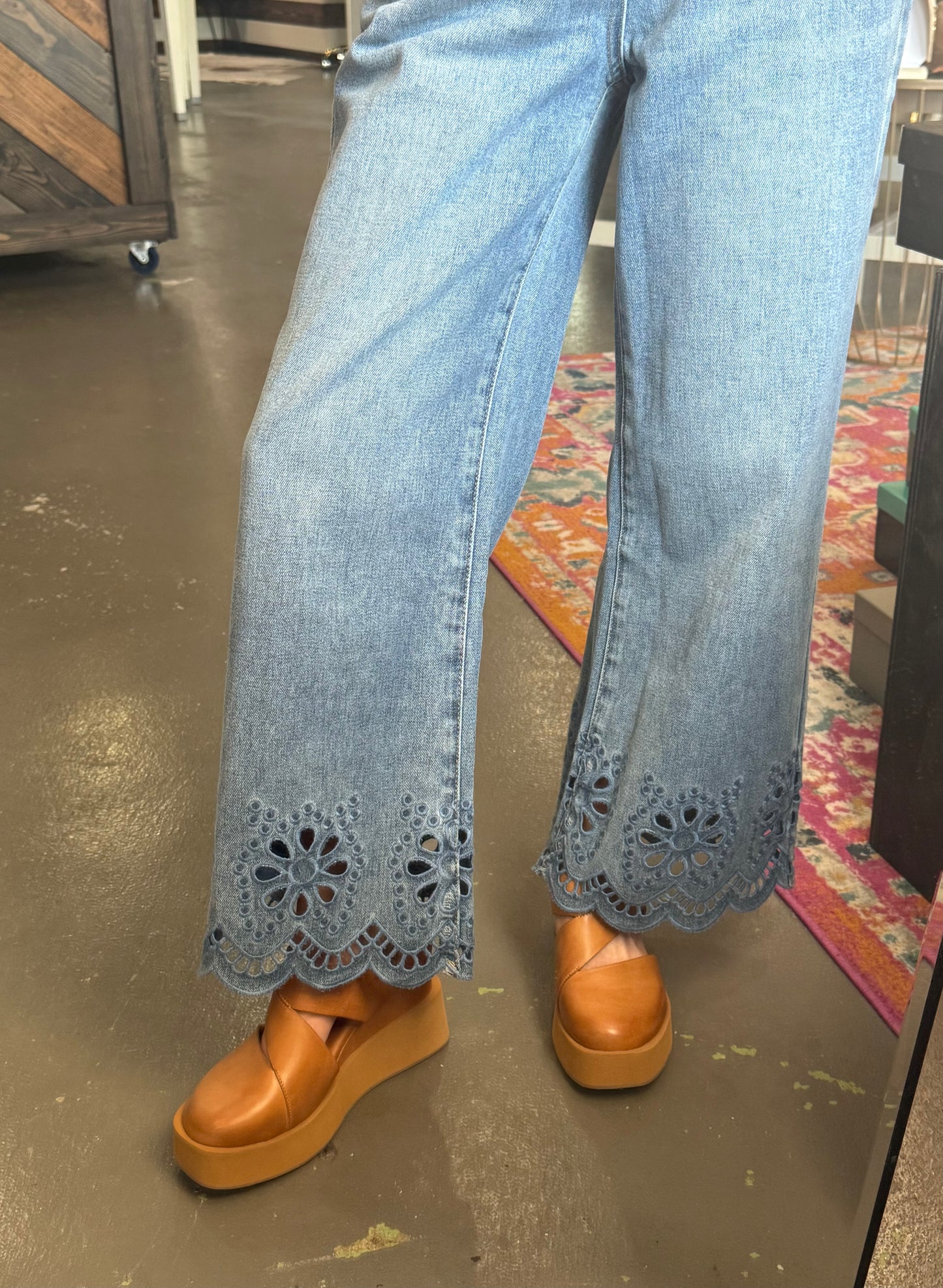 Autumn Bloom Denim Jeans
