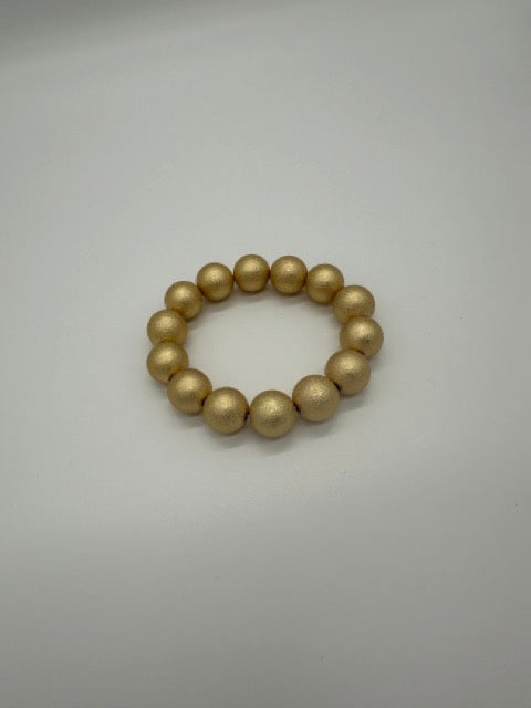 Satin Gold Ball Elastic Bracelet