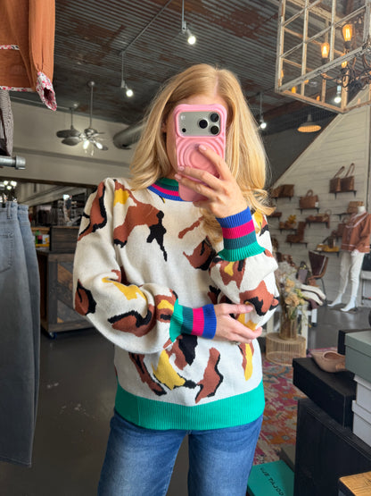 Lines and Leopard Sweater