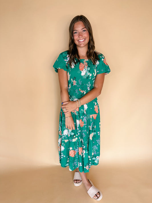 Southern Summer Tiered Midi Dress